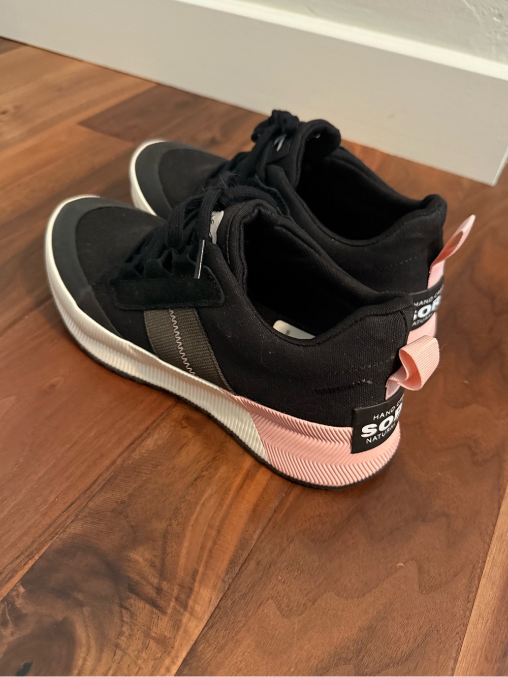 Sorel Black Canvas Low-Top Sneakers with White Soles